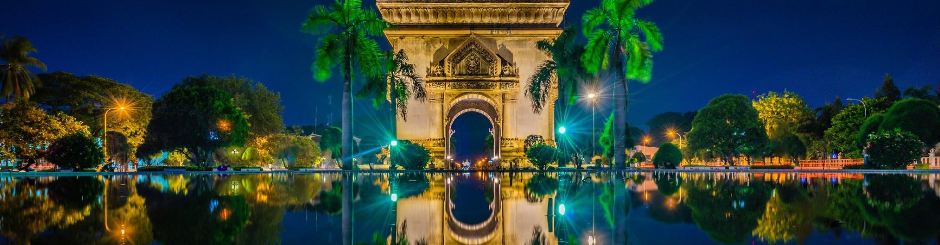 Vientiane cityscape at sunset