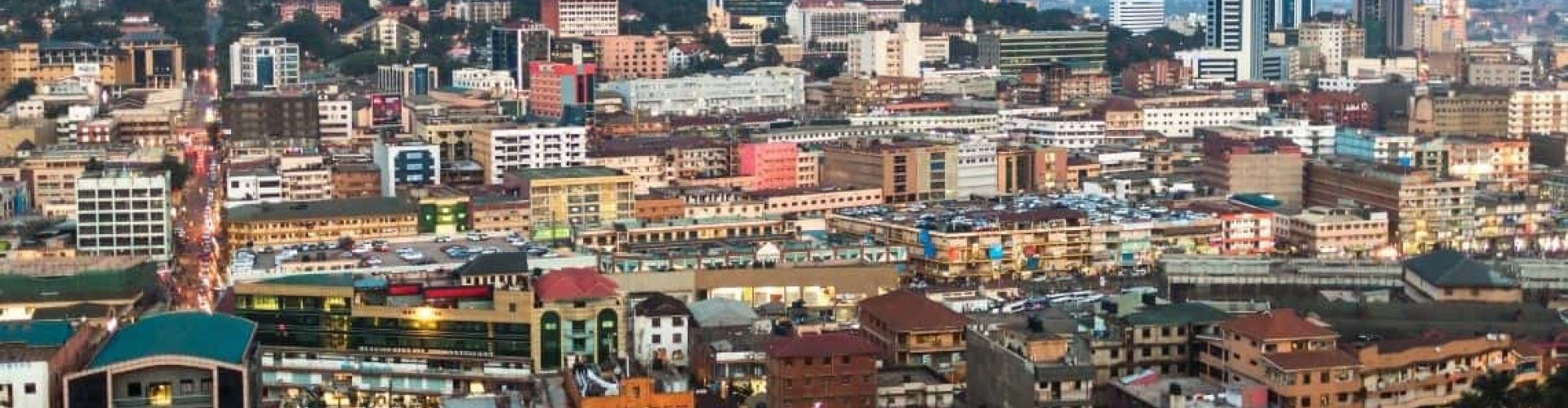 Kampala cityscape at dusk