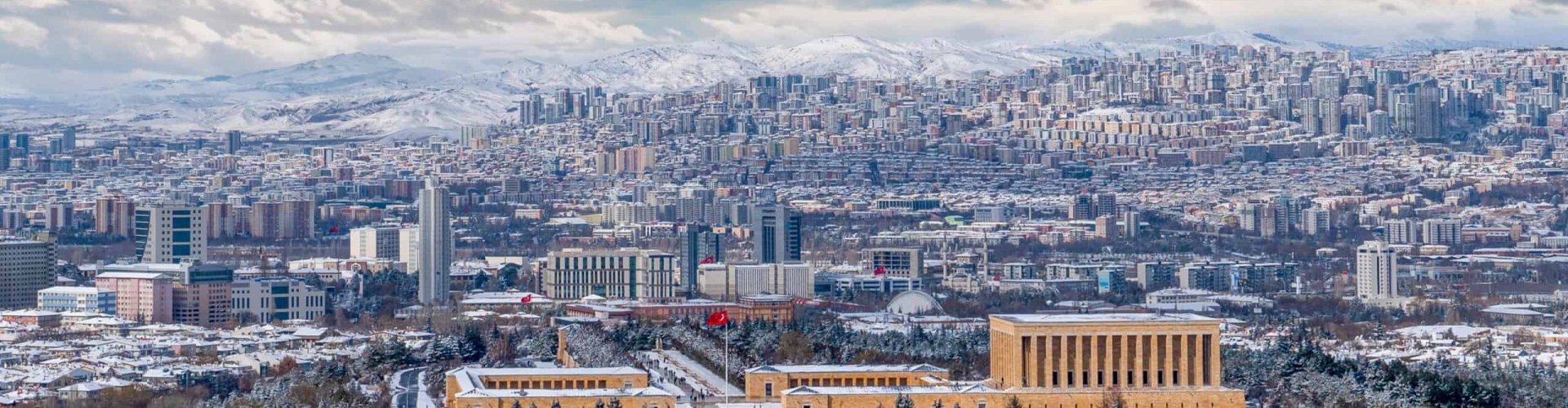 Sunset over Ankara city skyline
