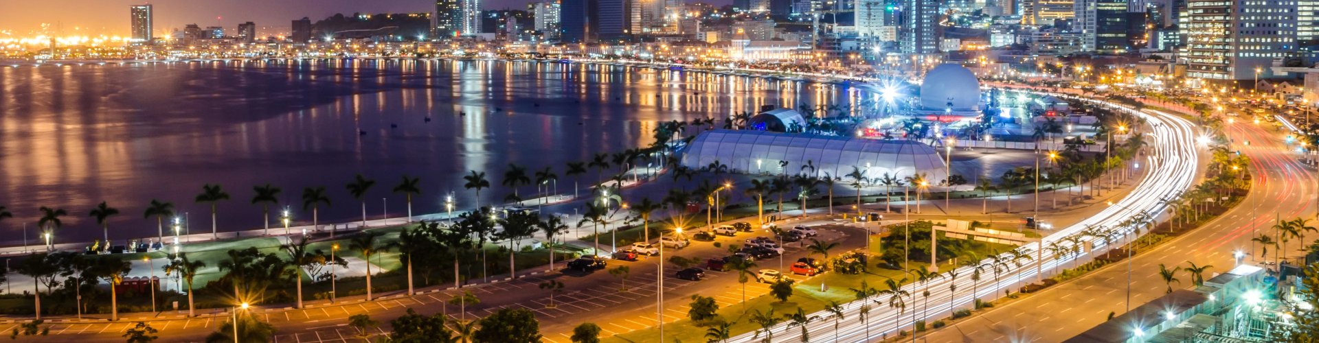 Luanda cityscape at sunset