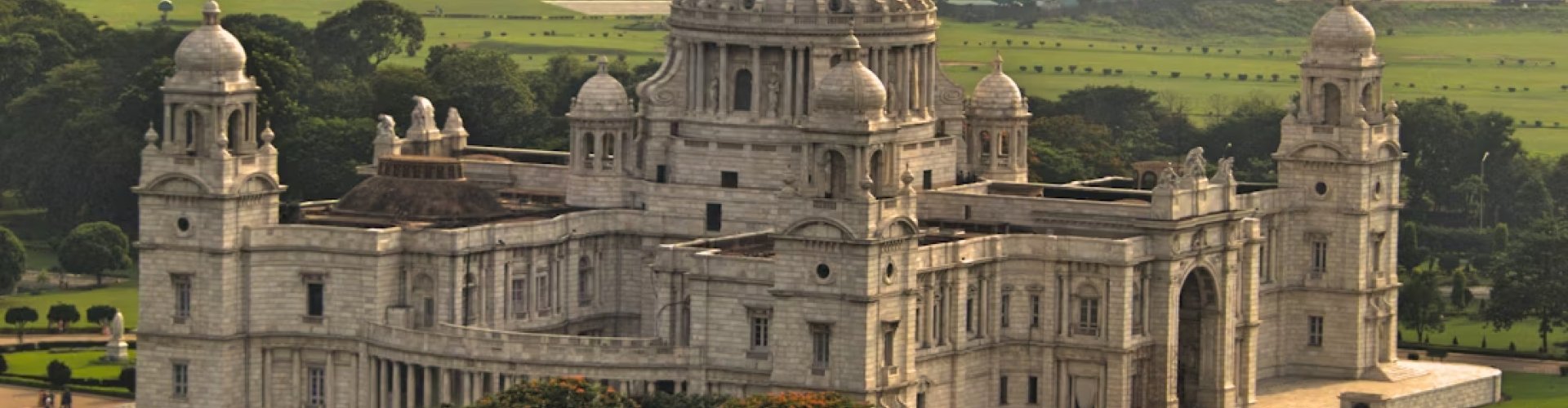 Kolkata cityscape at sunset
