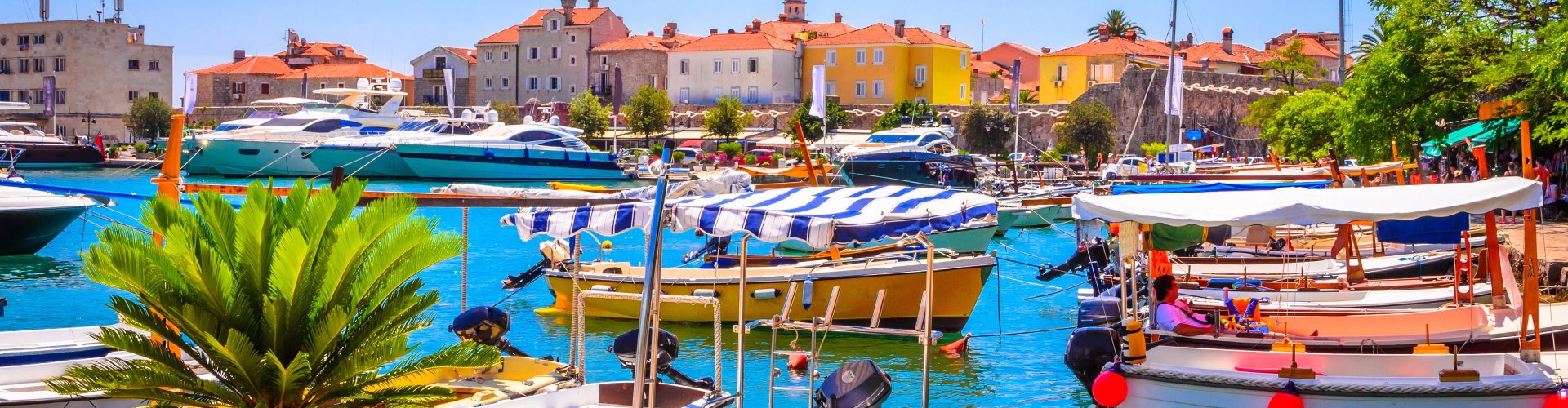Sunset view of Budva coastline
