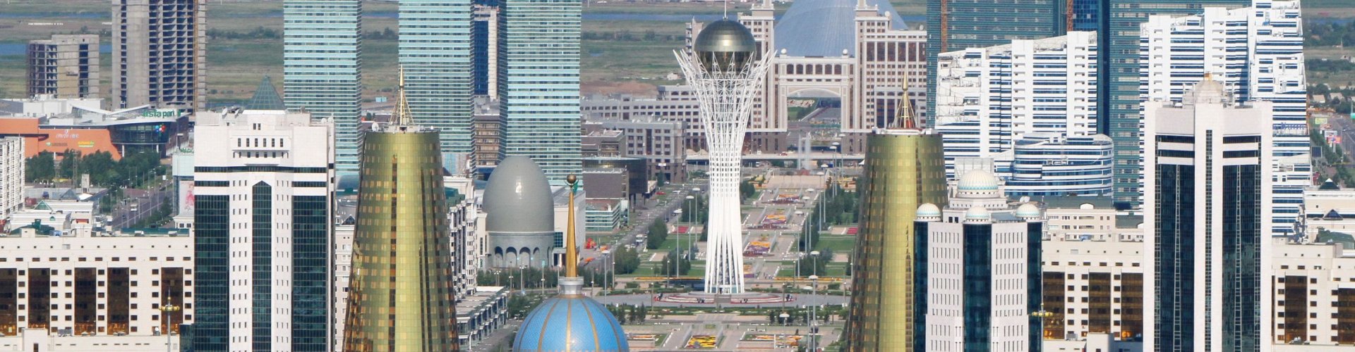 Astana cityscape at sunset