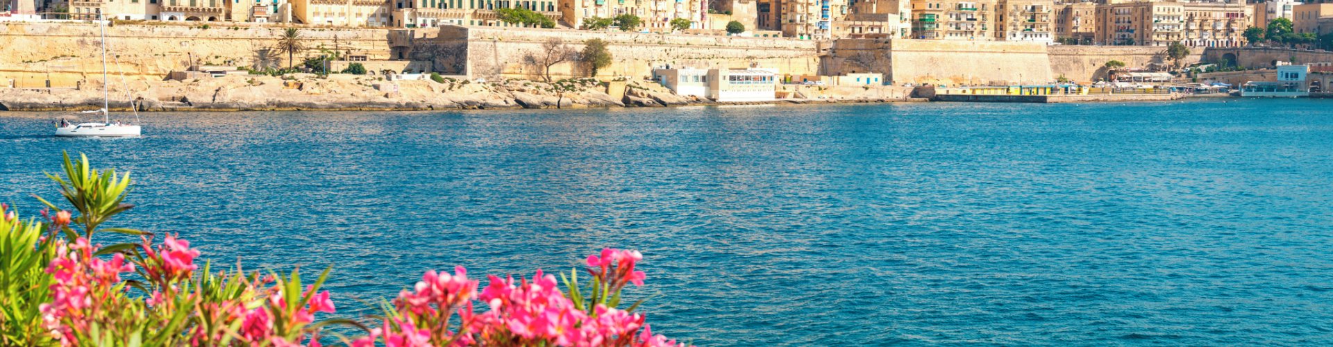 Valletta cityscape sunset