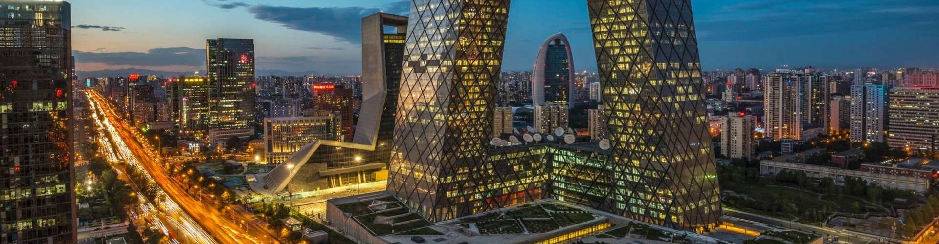 Beijing city skyline at dusk
