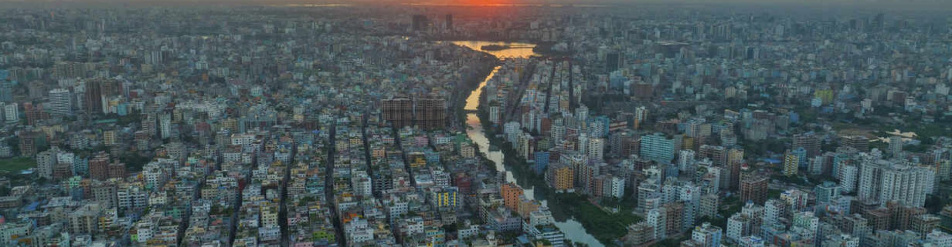 Dhaka cityscape at dusk