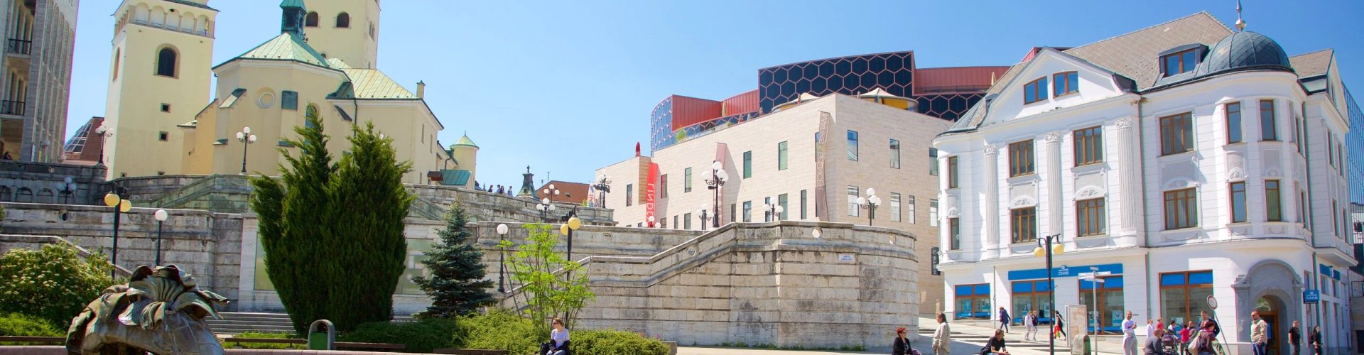 Žilina cityscape at dusk