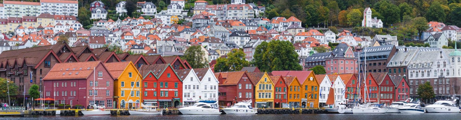 View over Bergen cityscape