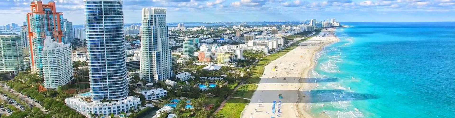 Miami cityscape and beach view