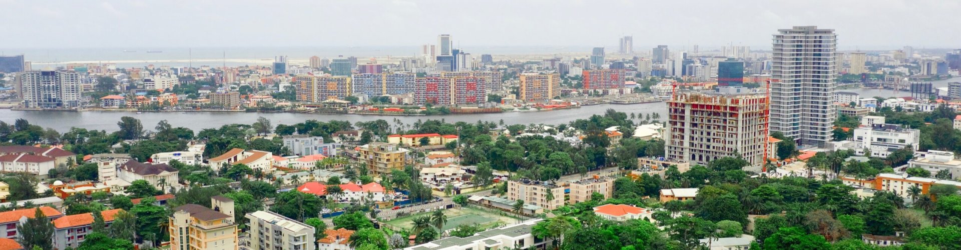 Lagos cityscape at sunset