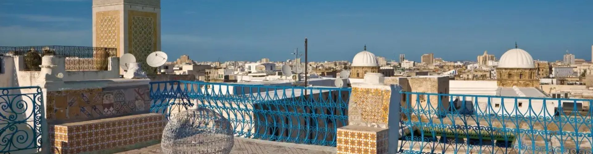 Tunis cityscape at sunset