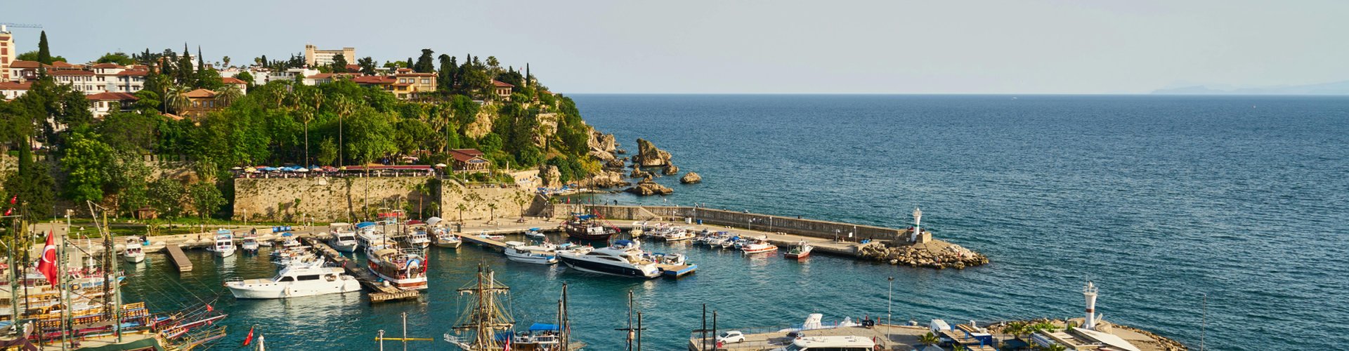 Scenic view of Antalya coastline