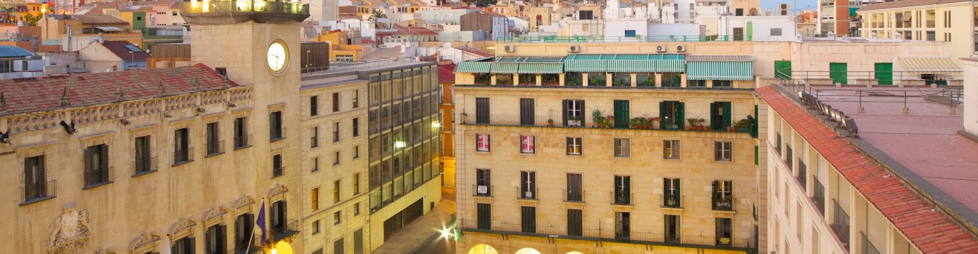 View of Alicante coastline at sunset
