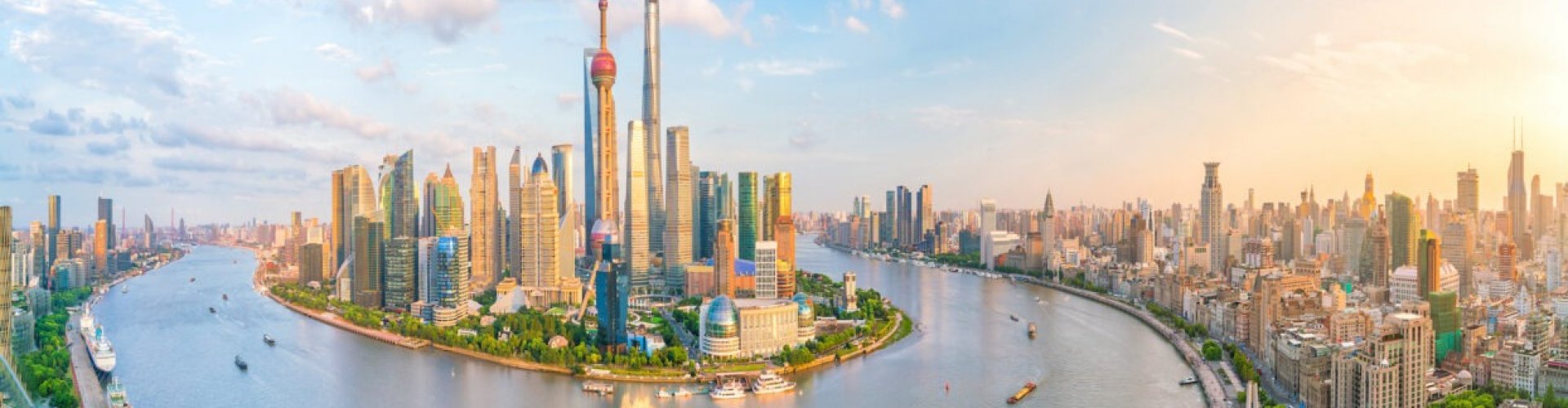 Shanghai cityscape at dusk